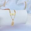 2-in-1 layered gold necklace with adjustable chains for versatile styling