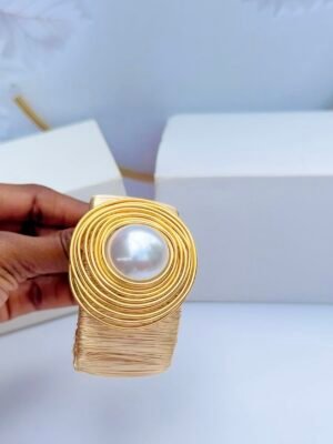 Adjustable open cuff bangle with minimalist design for women