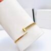 "Stainless steel tarnish-free gold bangle with sleek, minimalist design for women